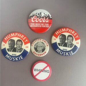 Vintage Political and Coors Button Set